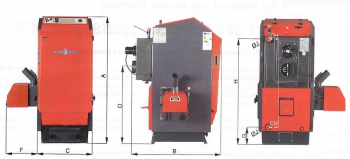 Heizkessel f�r Pellet und Holznotbetrieb