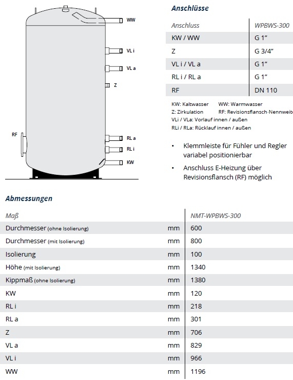 NMT Brauchwasserspeicher