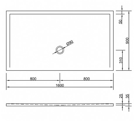 Duschwanne Flat New 160 x 90