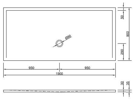 Duschwanne Flat New 190 x 90
