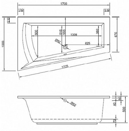 Badewanne Modell Lara 170 L