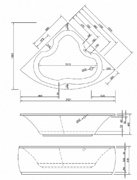 Badewanne Modell Largo mit Sch�rze