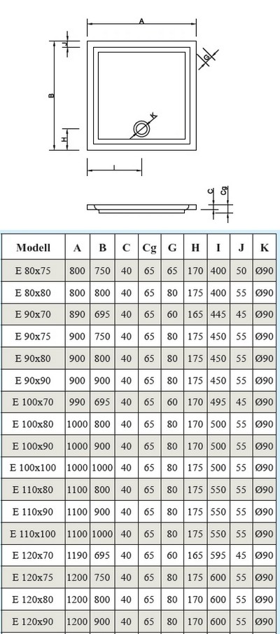 Duschwanne Mariana E