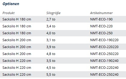 NMT Holz-Sacksilo für lose Ware NMT Holz-Sacksilo für lose Ware