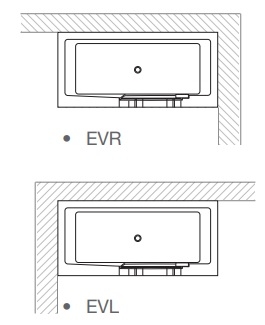 Badewanne mit T�r PUERTA links